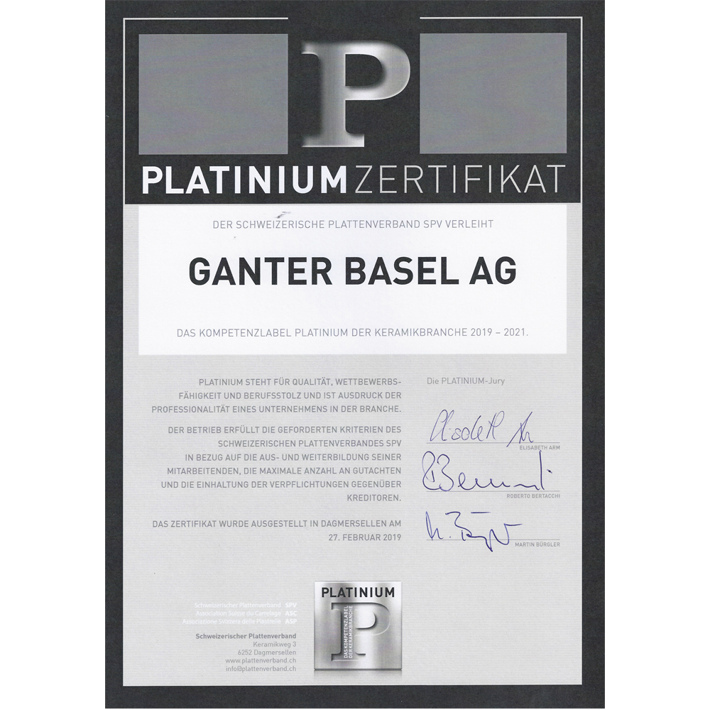 Platinium Zertifikat